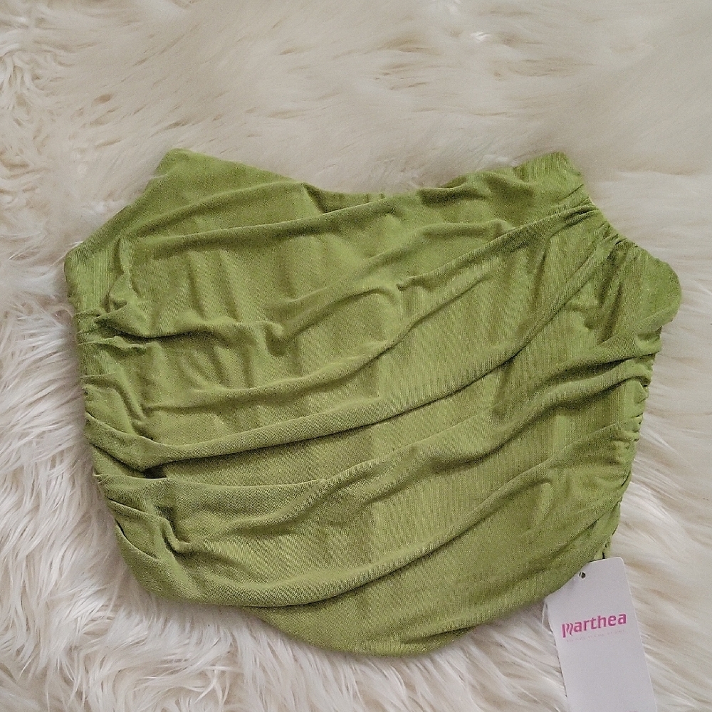 Women's Green Mesh Corset Crop Top